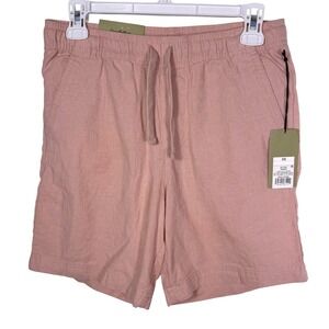 Goodfellow & Co Mens Pink Linen Blend Drawstring Shorts 7" Inseam XS NWT